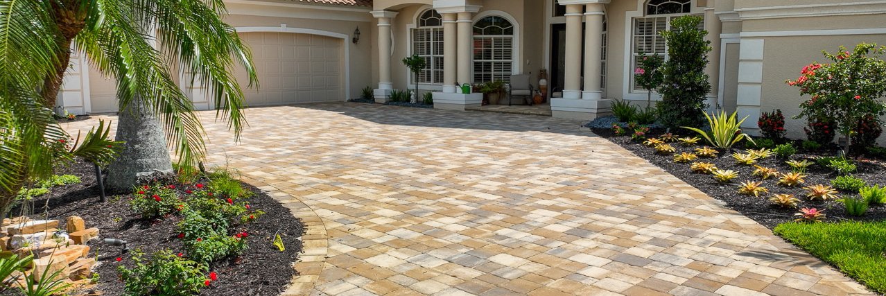 Breaking up softscapes with hardscapes such as pavers creates a dynamic look.